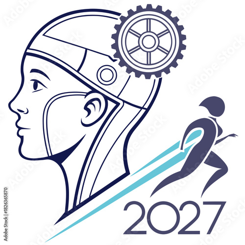 happy new year  2027 creative logo