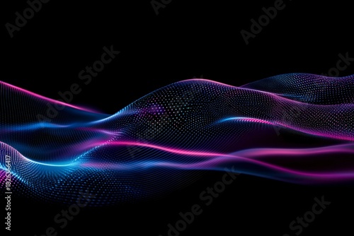 Abstract background featuring colorful waves and dots in a fluid artistic design