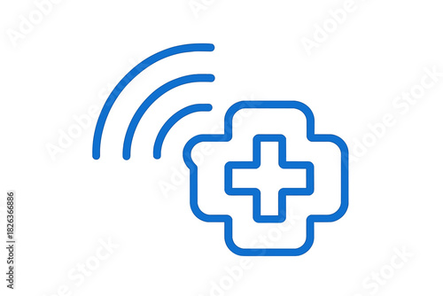 Wireless medical cross symbol for digital health and remote patient monitoring services