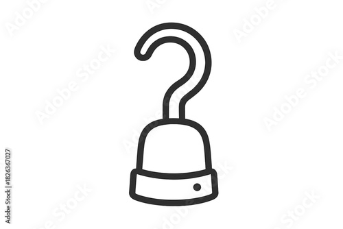 Simple graphic of a pirate hook hand accessory for costume or mobile app interface