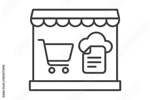 Online shopping storefront integrating cloud data management and digital commerce services