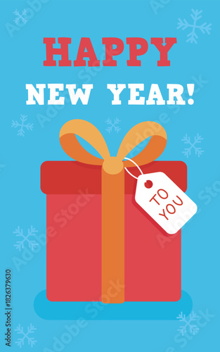 Happy New Year Gift Card Vertical