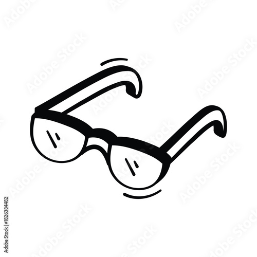 Classic doodle eyeglasses symbolizing vision, reading, and academic focus