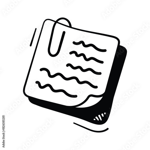 Reminders, quick messages, and school organization, sticky notes doodle icon
