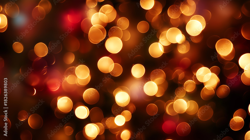 Obraz premium Blurred christmas lights creating a bokeh effect with warm and festive glow