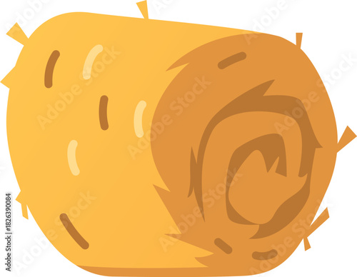 Haystack roll flat vector icon, cartoon bale of hay, straw barn, dry yellow grass heap, agricultural forage fodder straw