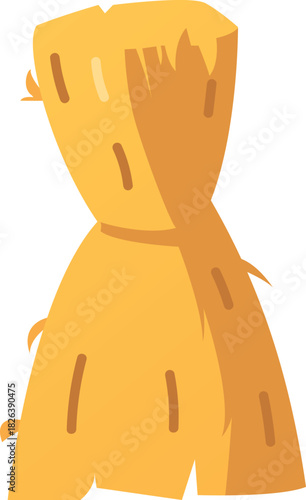 Tied haystack flat vector icon, sheaf of wheat ears, cartoon bale of hay, straw barn dry grass bunch, hay forage pasture