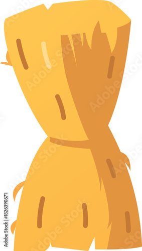 A stack of straw, a yellow bundle of dry grass, haymaking.