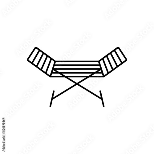 Clothes drying rack. Stand for dryer clothes. Empty portable folding clothes drying rack. Isolated vector illustration on white background.