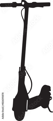 Silhouette of an electric scooter isolated on a white background.