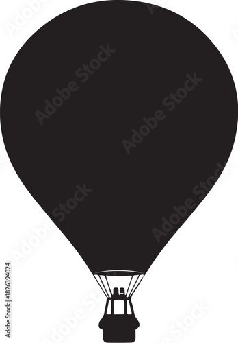 Hot air balloon silhouette against a plain background