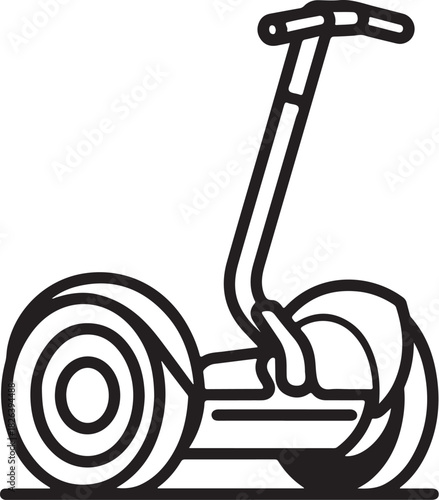 Two wheeled self balancing personal transporter icon on white background