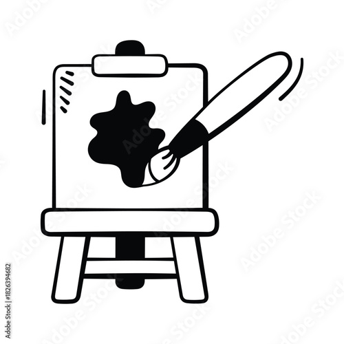 Drawing, painting, and art class education, painting doodle illustration