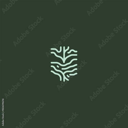 River and Root logo with flowing lines and natural harmony.