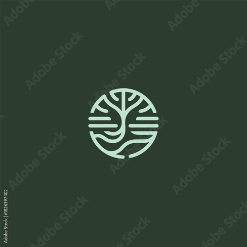 River and Root logo with flowing lines and natural harmony.