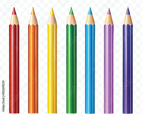 realistic 3d pile of multi color pencils in different style isolated on transparent background 