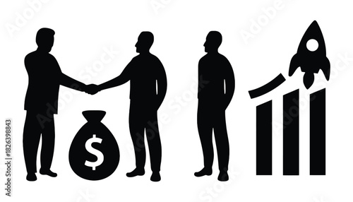 Business investment deal startup growth and success concept