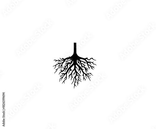 Roots Growth: Tree's Persistence | Clean, isolated vector art for creative projects.