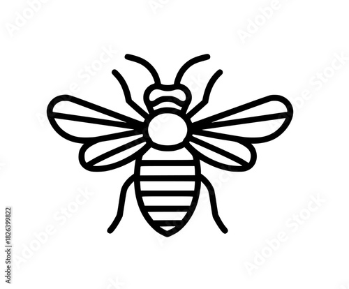 Buzzing Bumblebee: Symbiotic Pollinator Black White | Clean, isolated vector art for creative projects.