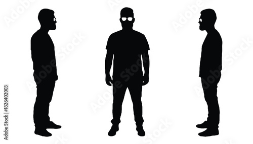 Man silhouette vector graphic design template for designers