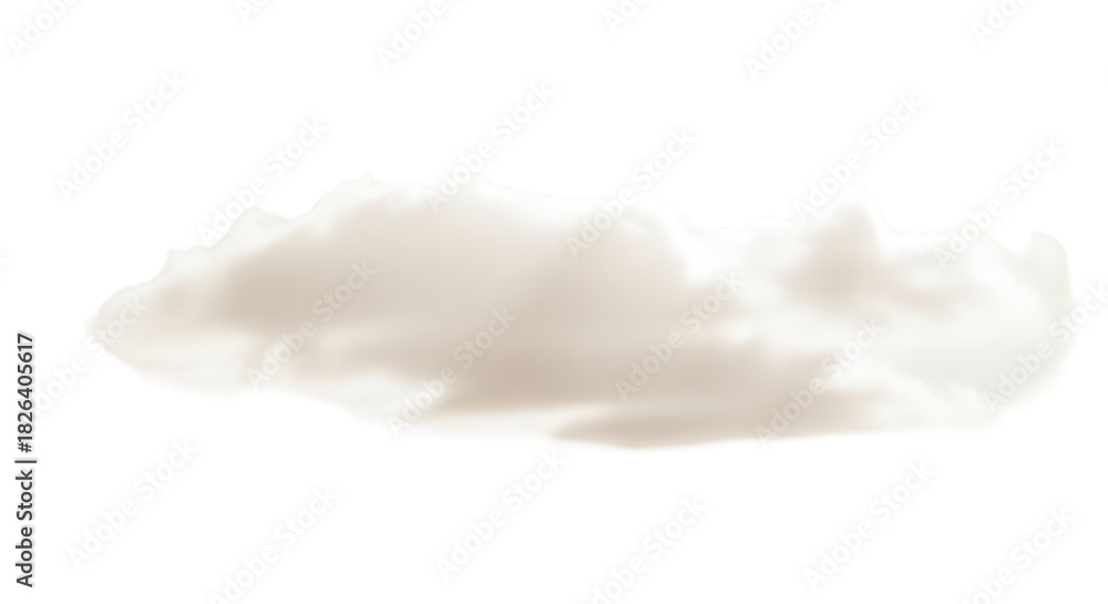 Obraz premium fluffy cloud against a in a minimalist composition on transparent background