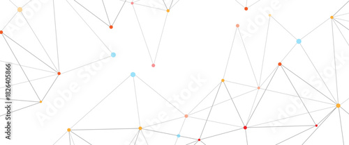 Vector abstract minimalist colorful lines and dots technology pattern geometric background