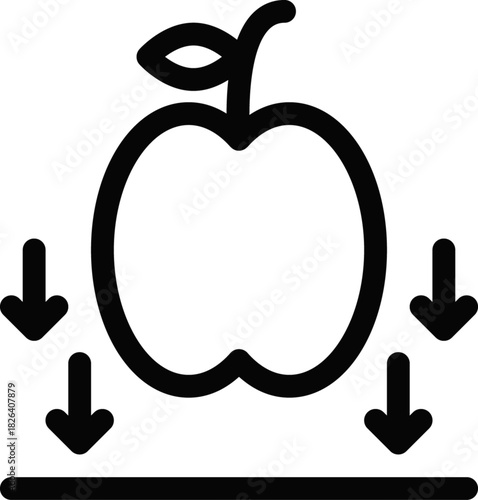 Gravity Apple Symbol for Physics Learning