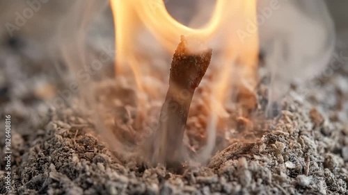 Wallpaper Mural Matchstick Igniting and Burning Down to Ashes Close-Up Macro Shot Torontodigital.ca