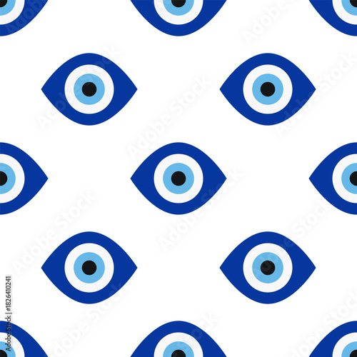 Oval Evil Eye Alternating Seamless Pattern