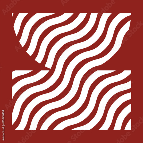 Wave art icon pack with matching colour background, 3000x3000px, Abstract Square Designs in Bold Color Variations, Minimalist Line Patterns for Creative Projects.