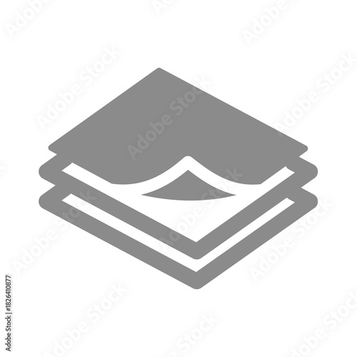 Multilayered, layers material vector icon. Multiple layer cloth, paper or towel.