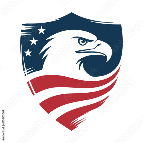 Symbol of Strength: An emblem of patriotism and national pride is beautifully portrayed with a powerful eagle, a symbol of freedom. This captivating image reflects courage and strength.