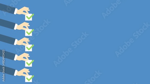 Task completion. Perfect for productivity, to-do lists, goals, workflow, and success presentations or apps.	