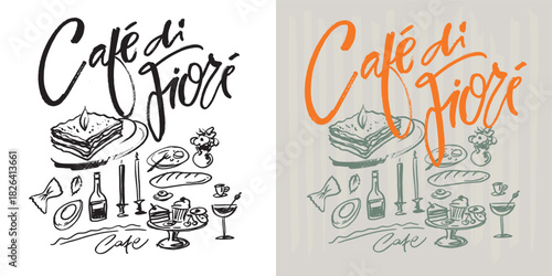 Hand drawn doodle lettering quote about cafe menu. Lettering for t-shirt design, mug print, bag print, clothes fashion. 100% hand drawn vector image.