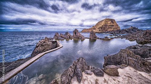 Natural Swimming Pools and Rocky Coast at Porto Moniz, Madeira, Portugal, Europe