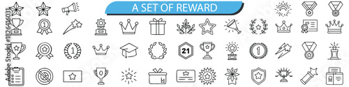 A SET OF REWARD vector set of wheat ears and labels is a great icon or symbol for business and web design concept illustration