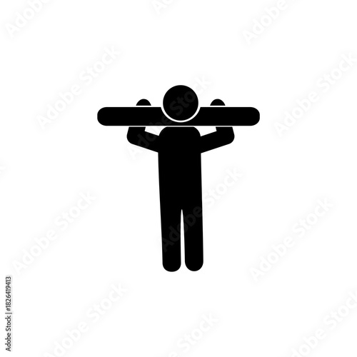 Builders on construction icon isolated on white background