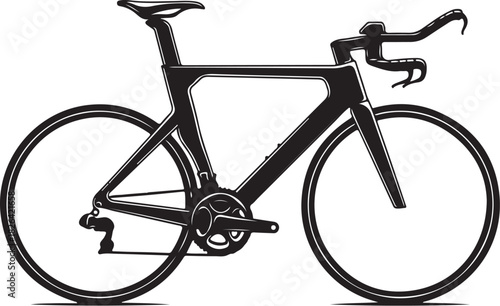 Aero racing bicycle silhouette with aerodynamic frame and handlebars