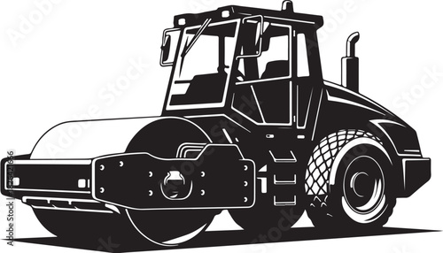 Vibratory road roller machine construction vehicle illustration vector 60