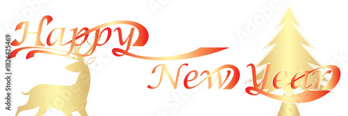 Happy new year background text illustration