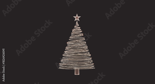 A minimalist Christmas tree drawn