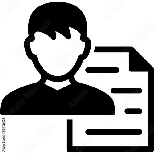 Criminal Record Icon — Offender History & Legal File Glyph Symbol