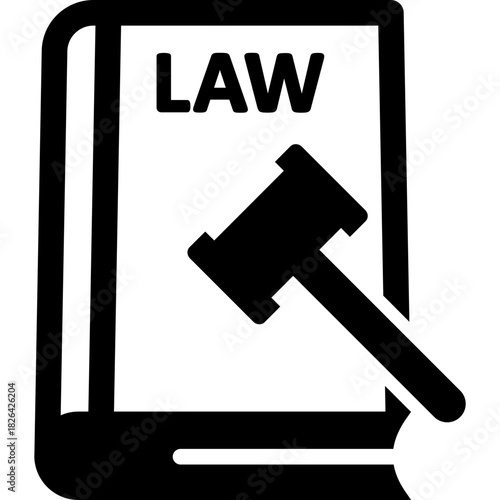 Lawbook Icon — Legal Rules & Regulations Glyph Symbol