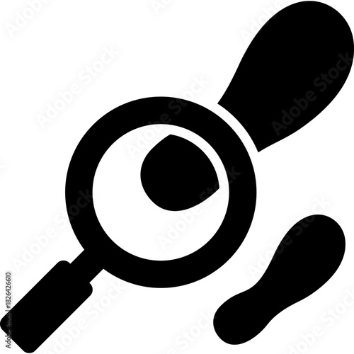 Forensics Glyph Icon – Crime Investigation, Evidence Analysis & Security Symbol
