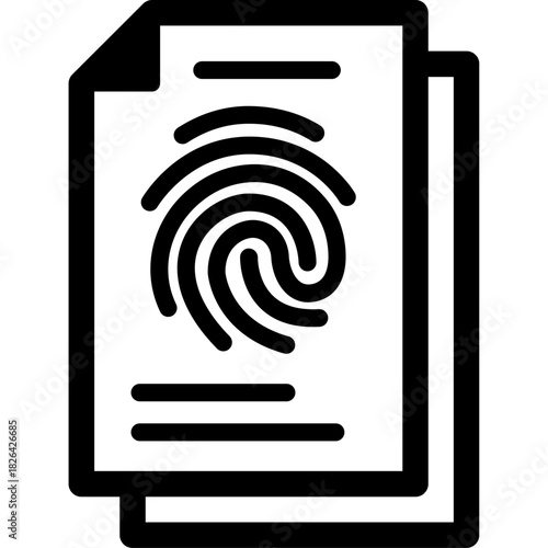 Fingerprint Identification Glyph Icon – Biometric Scan, Security Access Symbol