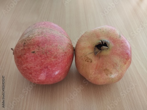 pomegranate on wooden table