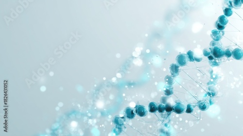 Gene technology background image, light blue color tone, minimalist style, stylish, large area of white space, high-definition
