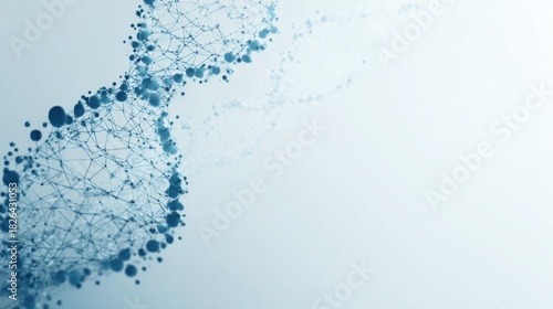 Gene technology background image, light blue color tone, minimalist style, stylish, large area of white space, high-definition
