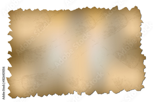 Antique old paper texture with torn ripped jagged edges. Vintage worn faded parchment background