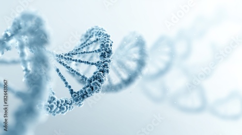 Gene technology background image, light blue color tone, minimalist style, stylish, large area of white space, high-definition

